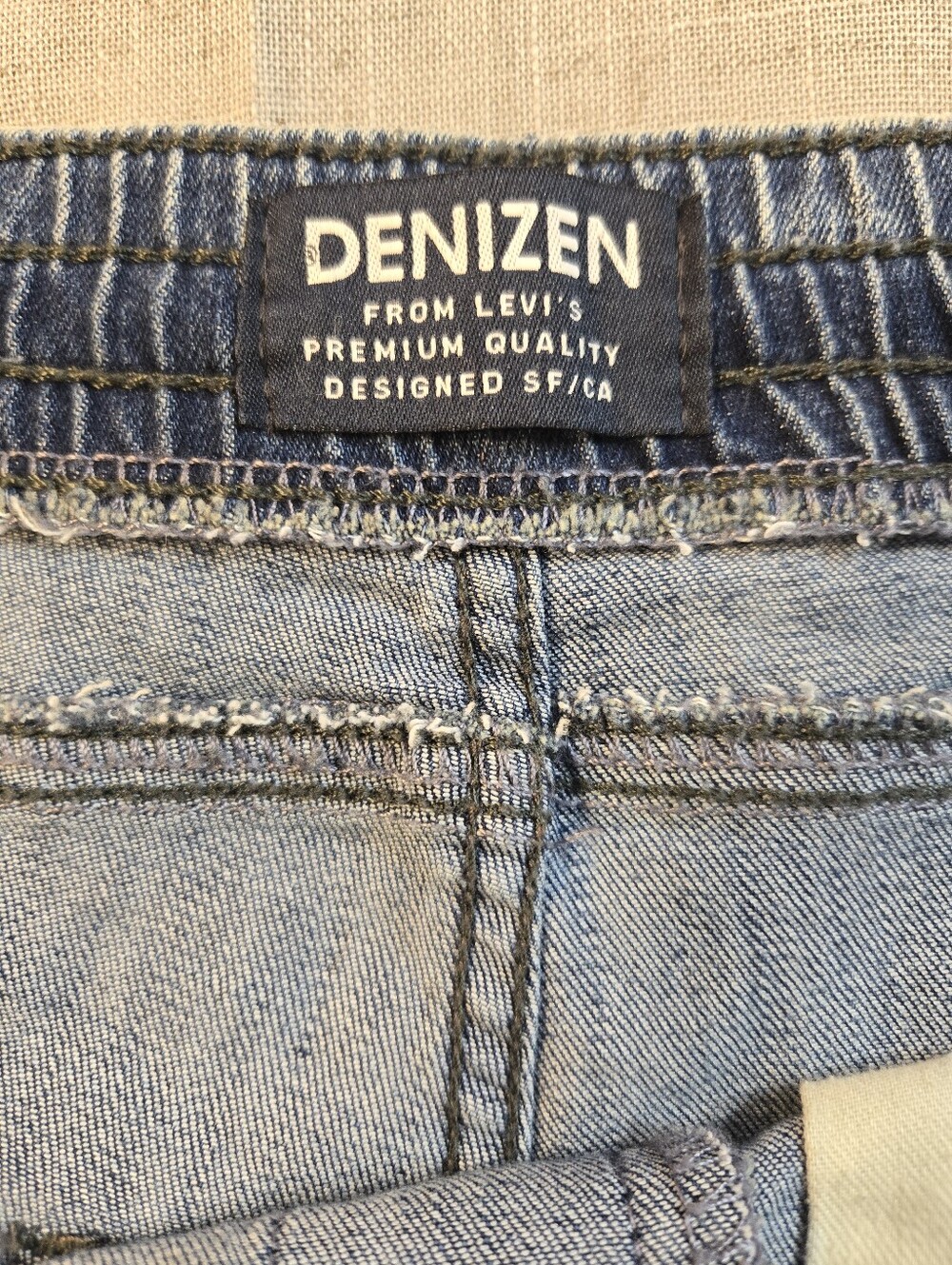 DENIZEN From Levis Boys Size 16 Light Wash Denim Drawstring Jogger Pants - Picture 14 of 14